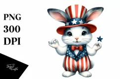 Whimsical Bunny USA Collors | Sublimation Clipart Product Image 3