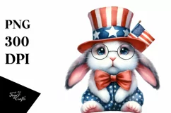 Whimsical Bunny USA Collors | Sublimation Clipart Product Image 3