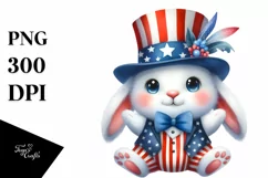 Whimsical Bunny USA Collors | Sublimation Clipart Product Image 3