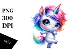 Dancing Baby Unicorn with Cool Haircut, High-Quality PNG Product Image 1