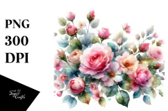 Colorful Glossy Pink Roses | Clipart Product Image 1