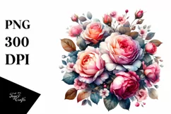 Colorful Glossy Pink Roses | Clipart Product Image 3