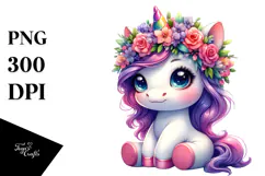 Cute Unicorn Playing with Expressive Face PNG Product Image 1