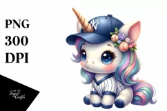 Cute Baby Unicorn Baseball Gear | Sublimation | Clipart Product Image 1