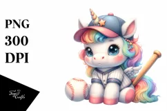 Cute Baby Unicorn Baseball Gear | Sublimation | Clipart Product Image 1