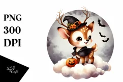 Cute Baby Deer, Halloween Theme, PNG Product Image 3