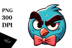 Cartoony Bird with Bow Tie PNG Product Image 1