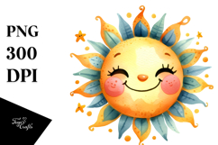 Smiling Whimsical Sun PNG Product Image 1