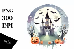 Simple Funny Castle Clipart, Halloween Theme, PNG Product Image 1