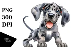 Watercolor Baby Great Dane, High-Res PNG Product Image 1