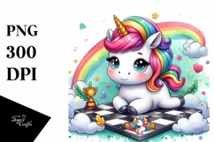 Colorful Cute Baby Unicorn on Competition Floor, High-Res Product Image 1