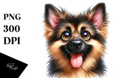 Watercolor Cute German Shepherd, High-Res PNG Product Image 1