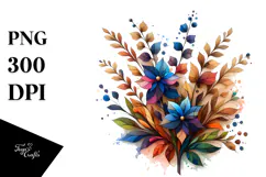 Wooden Small Stained Delphinium Clipart Product Image 1