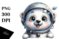 Cute Polar Bear Astronaut PNG Product Image 1