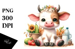 Simple Cow Harvest Clipart Product Image 1