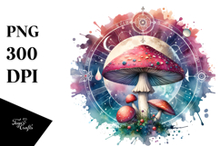 Vibrant Celestial Mushroom PNG Product Image 1