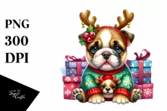 Expressive Watercolor Bulldog PNG Product Image 1