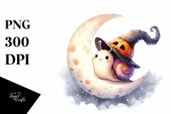 Cute Baby Snail, Halloween Theme, PNG Product Image 1