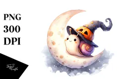 Cute Baby Snail, Halloween Theme, PNG Product Image 1