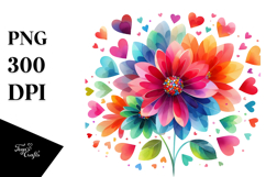 Digital Painting of Simple Cute Flower, PNG Product Image 1