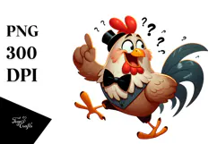 Quirky Chicken with Bow Tie, Transparent PNG Product Image 1