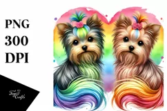 Yorkshire Terrier with Rainbow, Transparent PNG Product Image 1