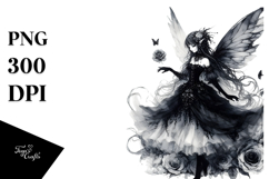Washed Watercolor Gothic Fairy PNG Product Image 1