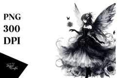 Washed Watercolor Gothic Fairy PNG Product Image 1