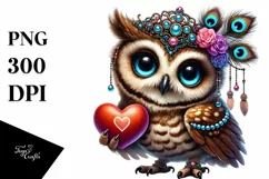 Adorned Baby Owl, Transparent PNG Product Image 1