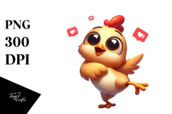 Happy Chicken Drinking Cocktail PNG Product Image 1