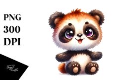 Vibrant Colorful Brownish Sewed Plush Panda Clipart Product Image 1