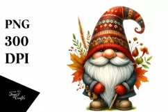 Detailed Autumn Gnome, Transparent PNG Product Image 1