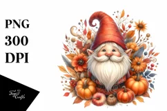 Detailed Autumn Gnome, Transparent PNG Product Image 1