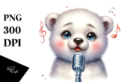 cute Baby Polar Bear Singer PNG Product Image 1