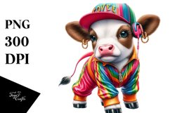 Colorful Baby Cow in Dancer&#039;s Outfit, Transparent PNG Product Image 3