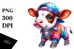 Colorful Baby Cow in Dancer&#039;s Outfit, Transparent PNG Product Image 1