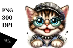 Energetic Baby Kitten PNG Product Image 1