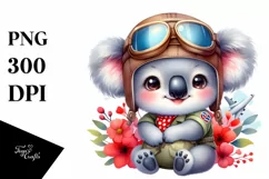 Colorful Baby Koala Aviator Suit | Sublimation | Clipart Product Image 1