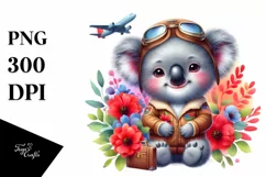 Colorful Baby Koala Aviator Suit | Sublimation | Clipart Product Image 3