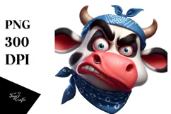 Goofy Cow with Bandana PNG Product Image 1
