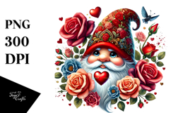 Cute Valentines Gnome, PNG Product Image 1