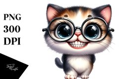 Watercolor Cat with es | Expressive Clipart Product Image 3