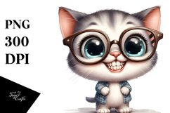 Watercolor Cat with es | Expressive Clipart Product Image 3