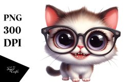 Watercolor Cat with es | Expressive Clipart Product Image 3