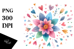 Digital Painting of Cute Simple Flower, PNG Product Image 1