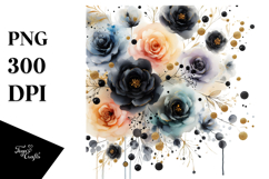 Colorful Black Roses Gold | Clipart Product Image 1
