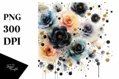 Colorful Black Roses Gold | Clipart Product Image 3