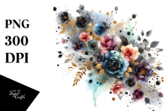 Colorful Black Roses Gold | Clipart Product Image 1