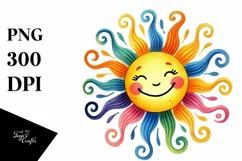 Pinkish Smiling Sun, Transparent PNG Product Image 1