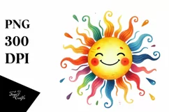 Pinkish Smiling Sun, Transparent PNG Product Image 1